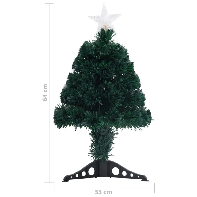 Arbre de Noël pré-éclairé avec support et LED 64 cm fibre optique