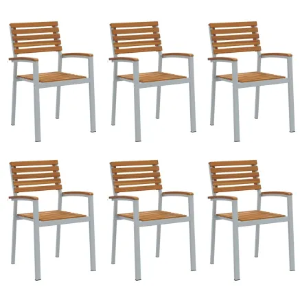 Chaise de jardin 6 pcs Marron 56 x 57 x 87 cm 2