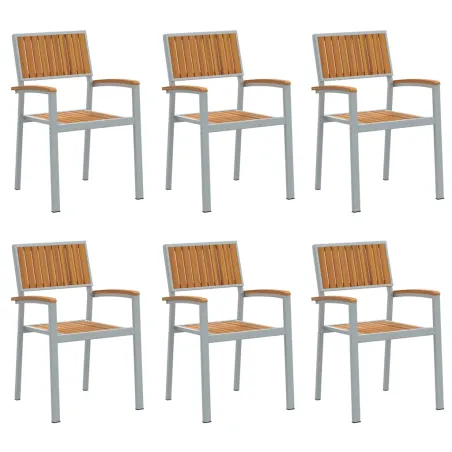 Chaise empilable 6 pcs Marron 56 x 57 x 87 cm