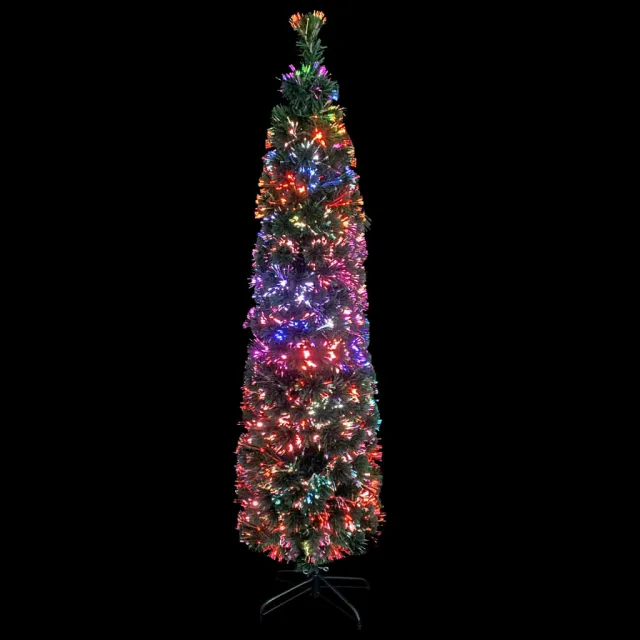 Arbre de Noël artificiel mince et support 120 cm fibre optique