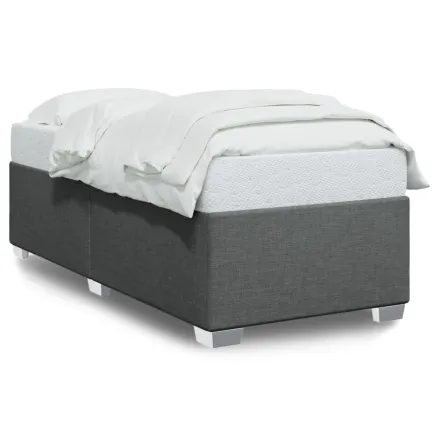 Cadre de lit sans matelas gris foncé 80x200 cm tissu 2