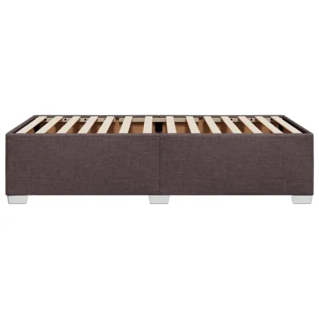 Cadre de lit sans matelas marron foncé 80x200 cm tissu