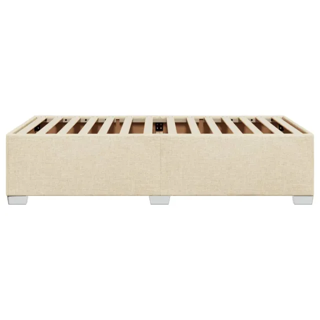 Cadre de lit sans matelas crème 80x200 cm tissu