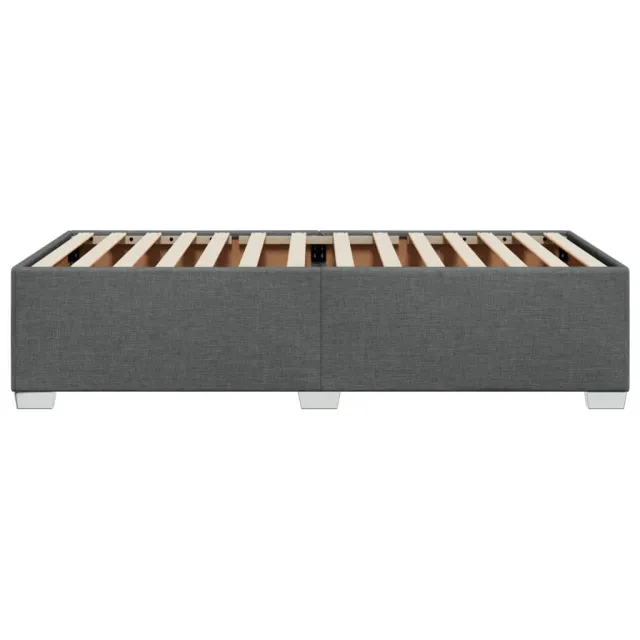 Cadre de lit sans matelas gris foncé 90x200 cm tissu