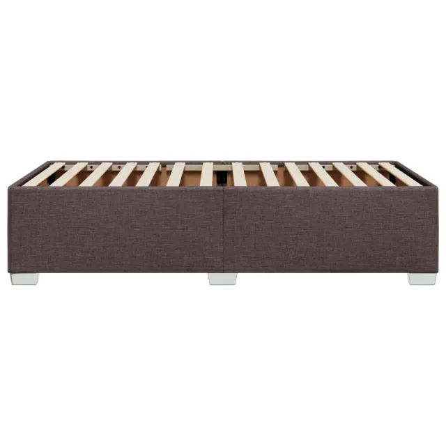 Cadre de lit sans matelas marron foncé 90x200 cm tissu