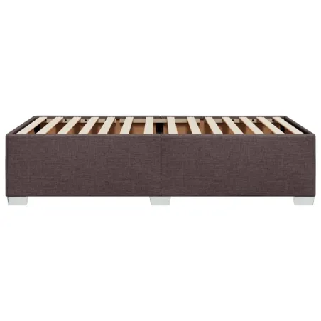 Cadre de lit sans matelas marron foncé 90x200 cm tissu