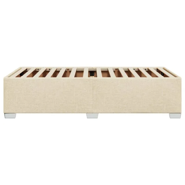 Cadre de lit sans matelas crème 90x200 cm tissu