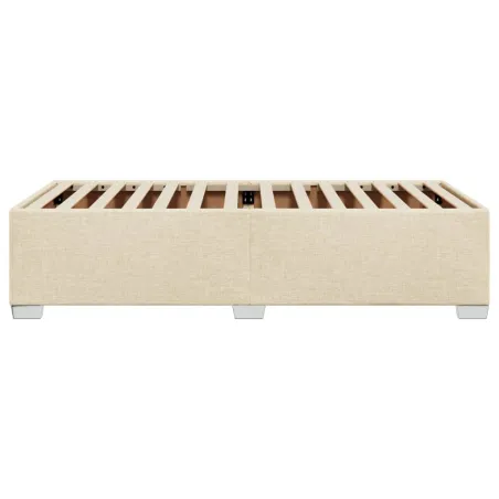 Cadre de lit sans matelas crème 90x200 cm tissu