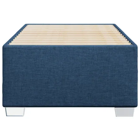 Cadre de lit sans matelas bleu 90x200 cm tissu