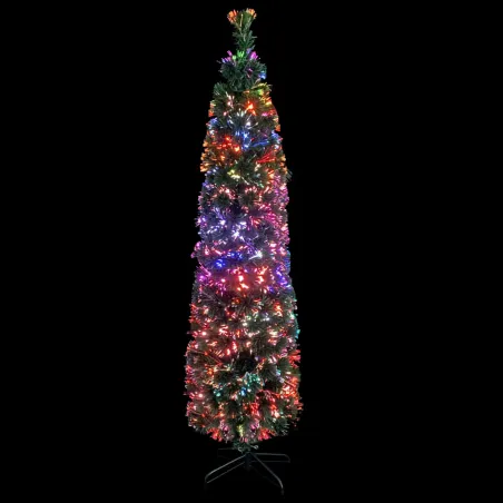 Arbre de Noël artificiel mince et support 180 cm fibre optique