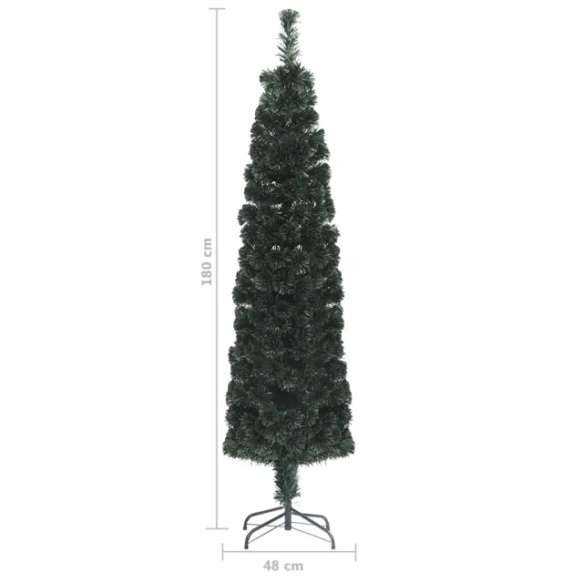 Arbre de Noël artificiel mince et support 180 cm fibre optique