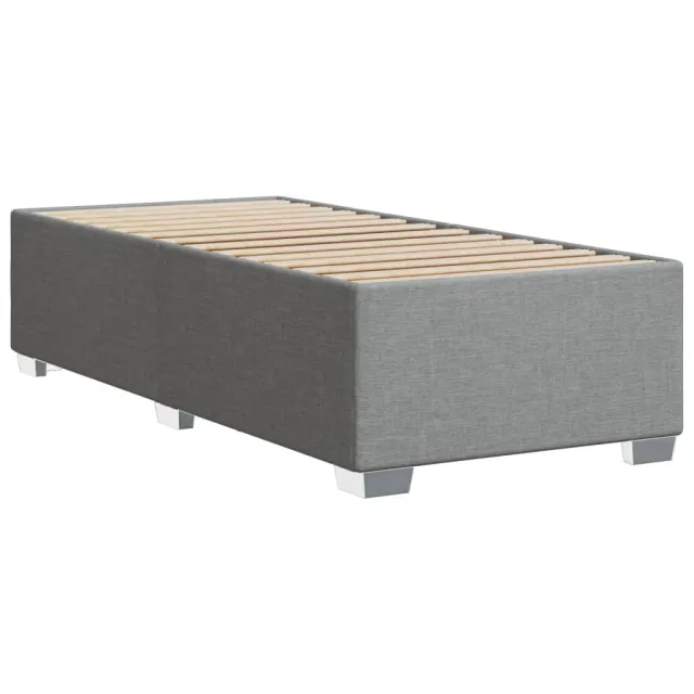 Cadre de lit sans matelas gris clair 100x200 cm tissu