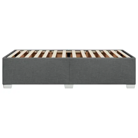 Cadre de lit sans matelas gris foncé 100x200 cm tissu