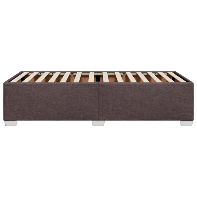 Cadre de lit sans matelas marron foncé 100x200 cm tissu