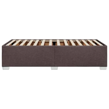 Cadre de lit sans matelas marron foncé 100x200 cm tissu
