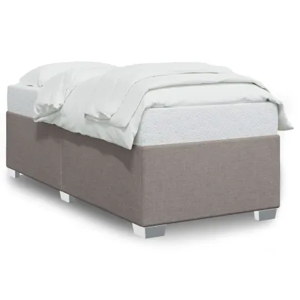 Cadre de lit sans matelas taupe 100x200 cm tissu 2