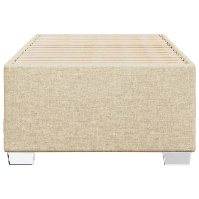 Cadre de lit sans matelas crème 100x200 cm tissu