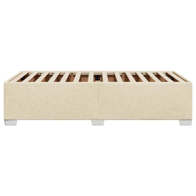 Cadre de lit sans matelas crème 100x200 cm tissu