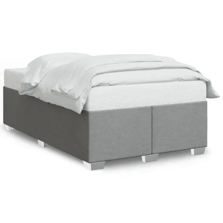 Cadre de lit sans matelas gris clair 120x190 cm tissu 2