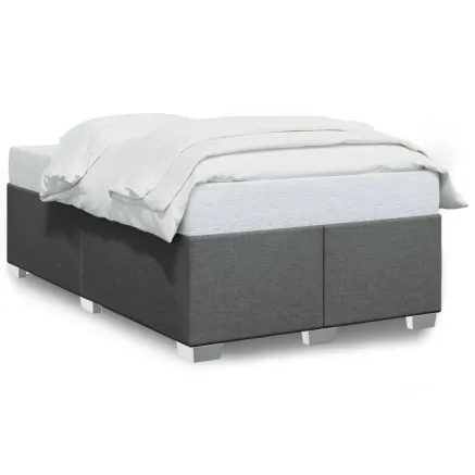 Cadre de lit sans matelas gris foncé 120x190 cm tissu 2