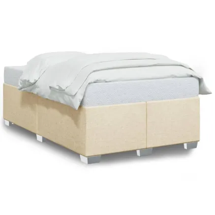 Cadre de lit sans matelas crème 120x190 cm tissu 2