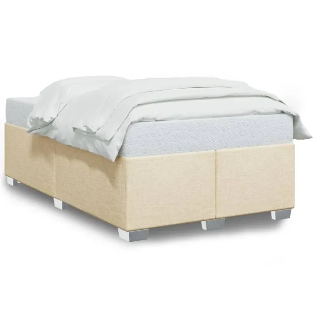 Cadre de lit sans matelas crème 120x190 cm tissu