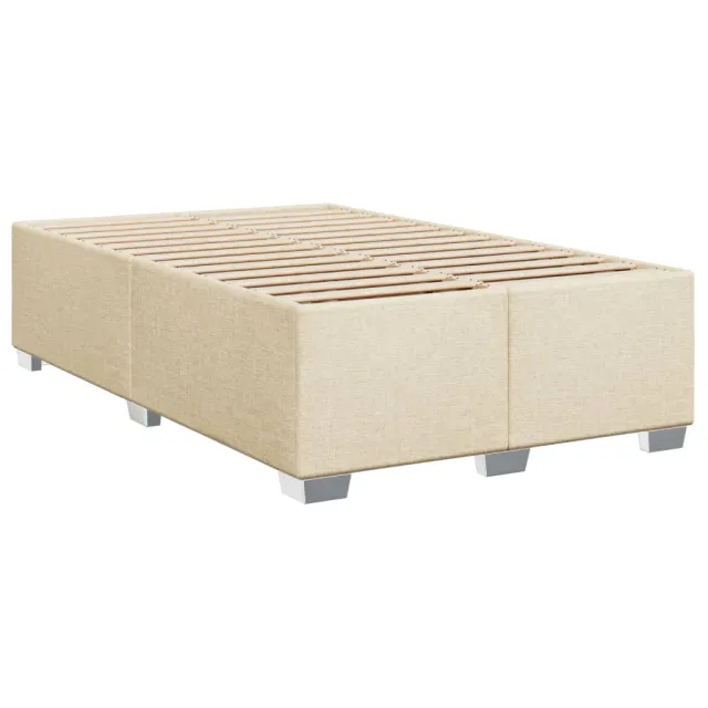 Cadre de lit sans matelas crème 120x190 cm tissu