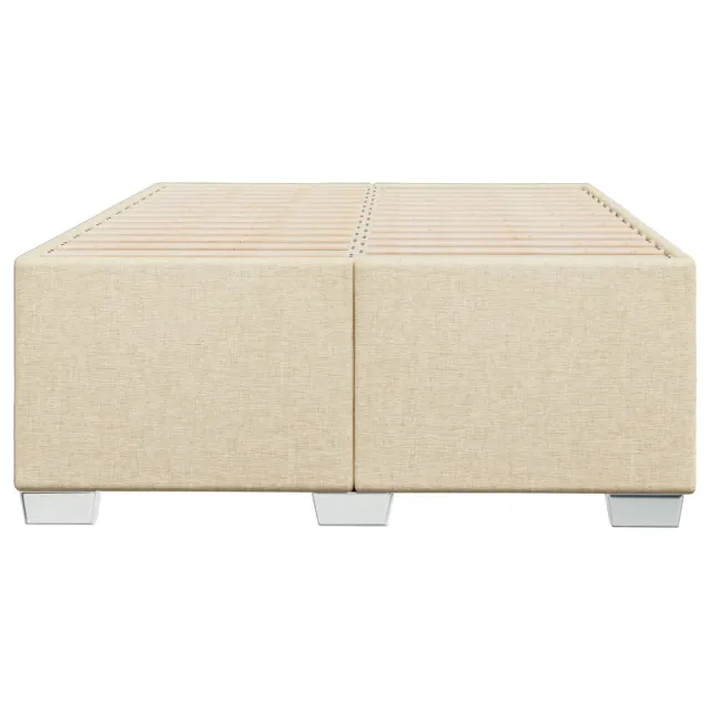 Cadre de lit sans matelas crème 120x190 cm tissu