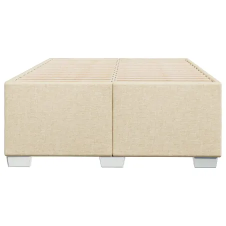Cadre de lit sans matelas crème 120x190 cm tissu