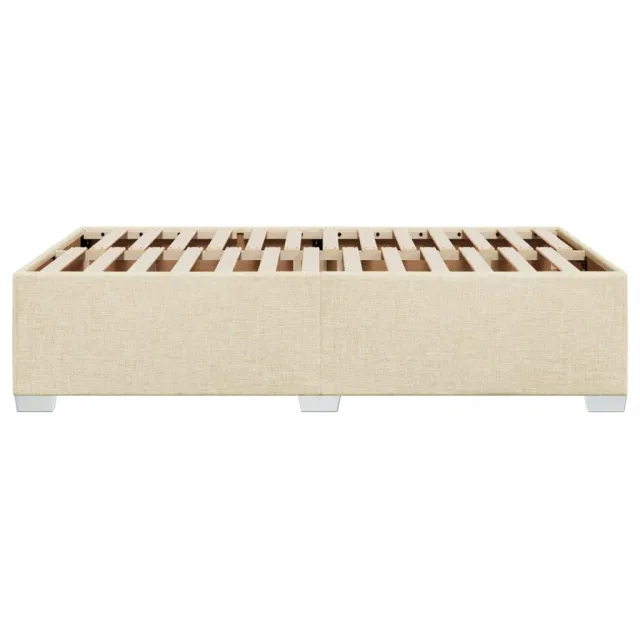 Cadre de lit sans matelas crème 120x190 cm tissu