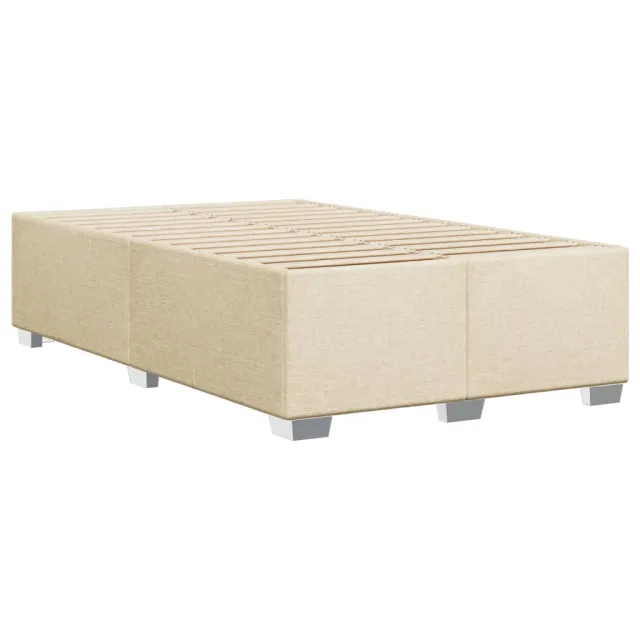 Cadre de lit sans matelas crème 120x190 cm tissu