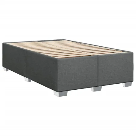 Cadre de lit sans matelas gris foncé 120x200 cm tissu