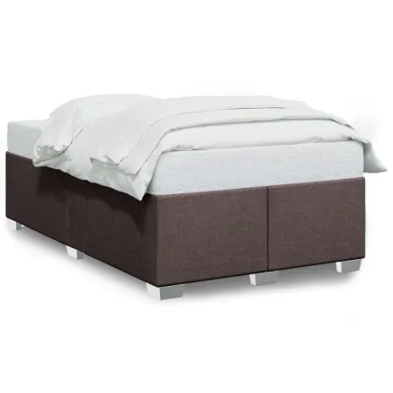 Cadre de lit sans matelas marron foncé 120x200 cm tissu 2