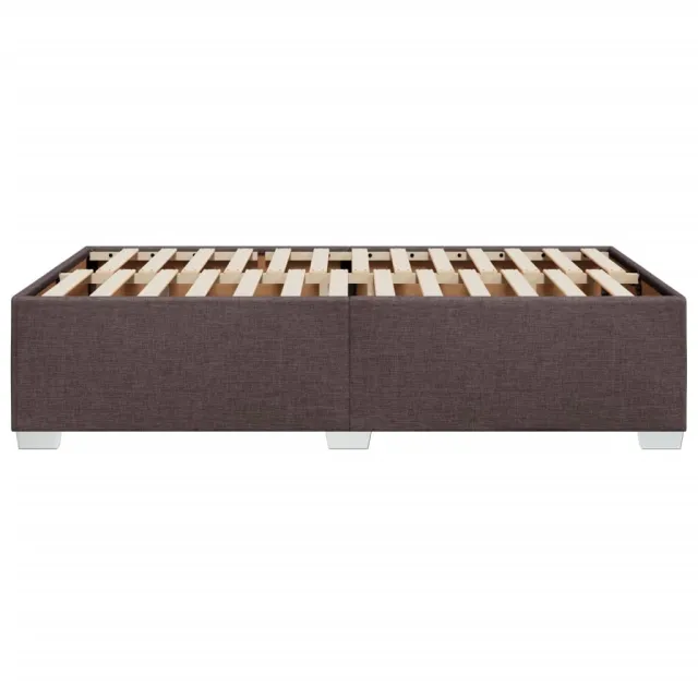 Cadre de lit sans matelas marron foncé 120x200 cm tissu