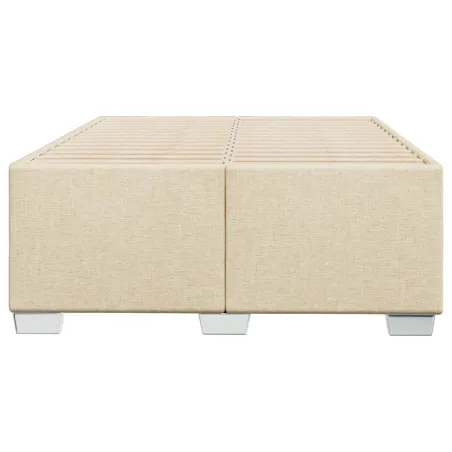 Cadre de lit sans matelas crème 120x200 cm tissu