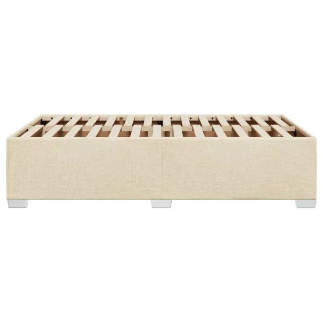 Cadre de lit sans matelas crème 120x200 cm tissu