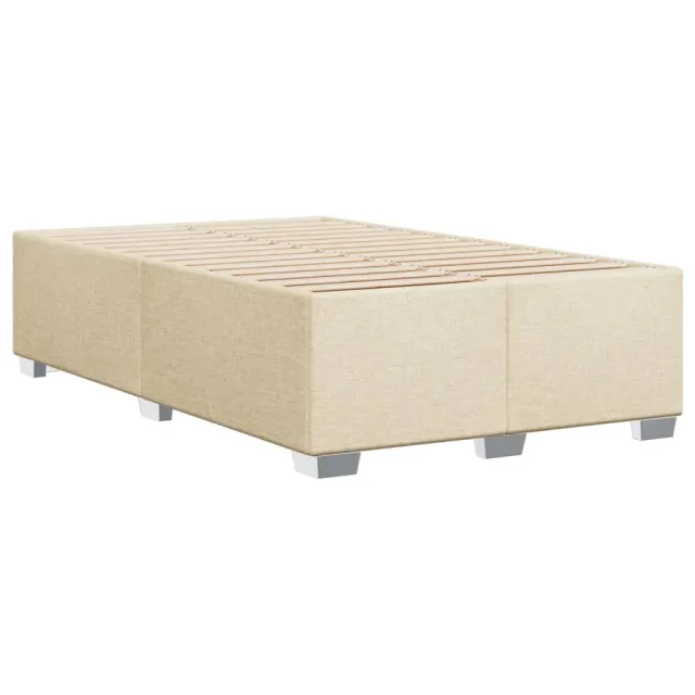 Cadre de lit sans matelas crème 120x200 cm tissu
