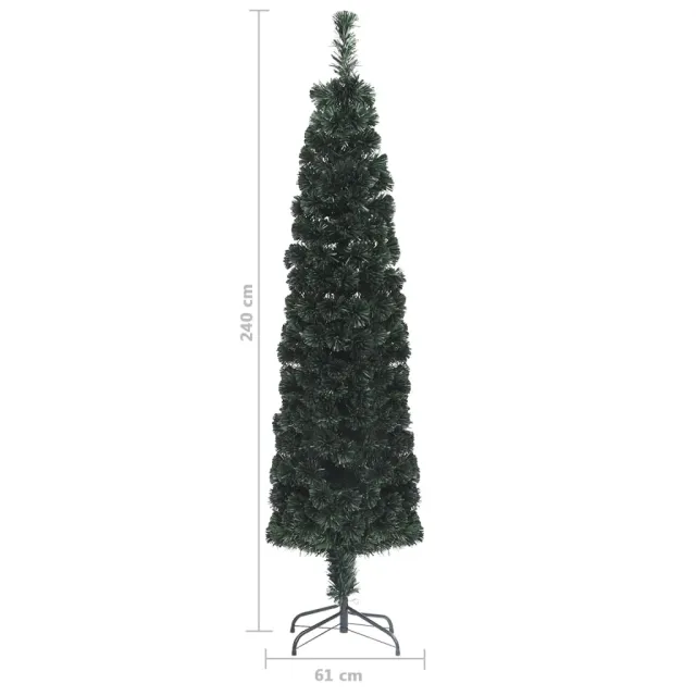 Arbre de Noël artificiel mince et support 240 cm fibre optique