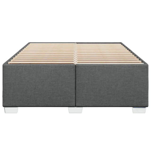Cadre de lit sans matelas gris foncé 140x190 cm tissu