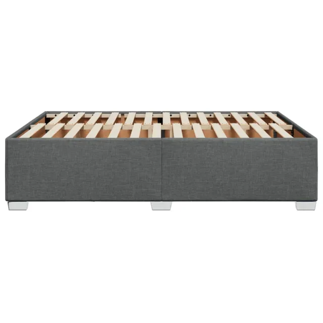 Cadre de lit sans matelas gris foncé 140x190 cm tissu