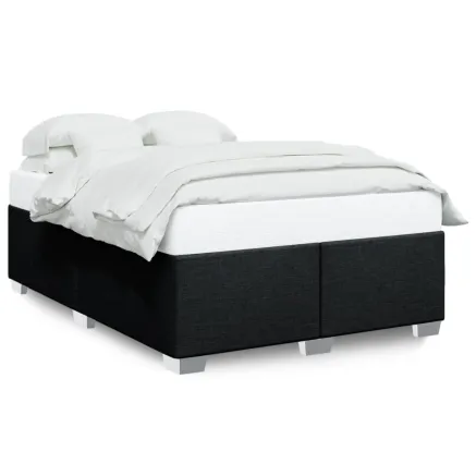 Cadre de lit sans matelas noir 140x190 cm tissu 2