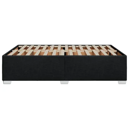 Cadre de lit sans matelas noir 140x190 cm tissu