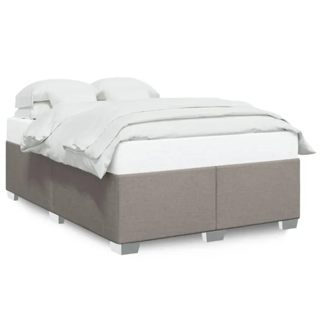 Cadre de lit sans matelas taupe 140x190 cm tissu