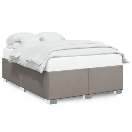 Cadre de lit sans matelas taupe 140x190 cm tissu