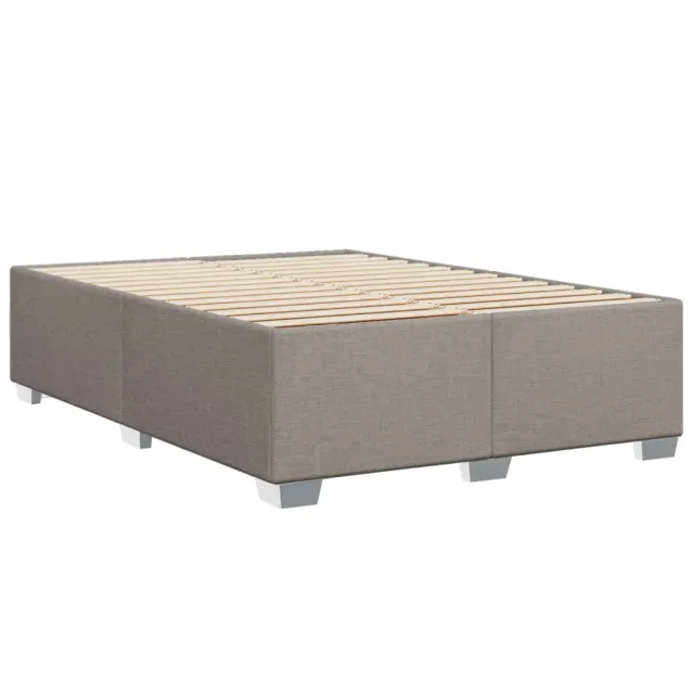 Cadre de lit sans matelas taupe 140x190 cm tissu