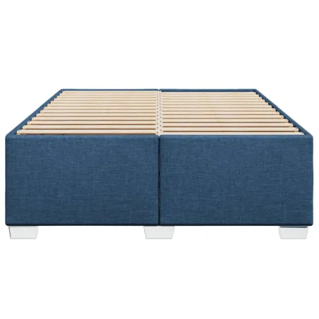 Cadre de lit sans matelas bleu 140x190 cm tissu