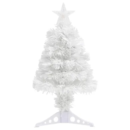 Arbre de Noël artificiel pré-éclairé blanc 64 cm fibre optique 2