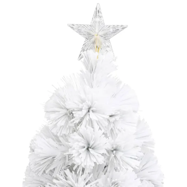 Arbre de Noël artificiel pré-éclairé blanc 64 cm fibre optique
