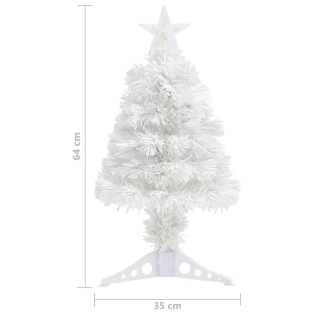 Arbre de Noël artificiel pré-éclairé blanc 64 cm fibre optique