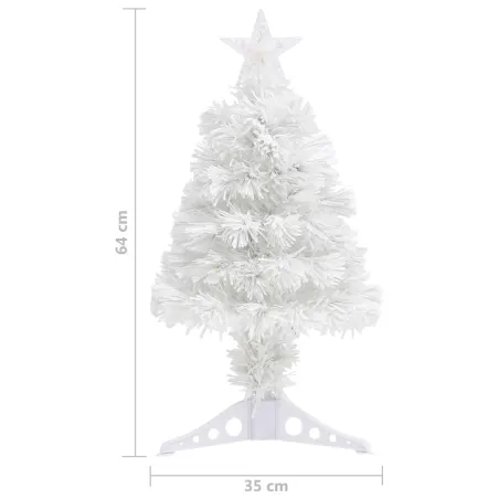 Arbre de Noël artificiel pré-éclairé blanc 64 cm fibre optique
